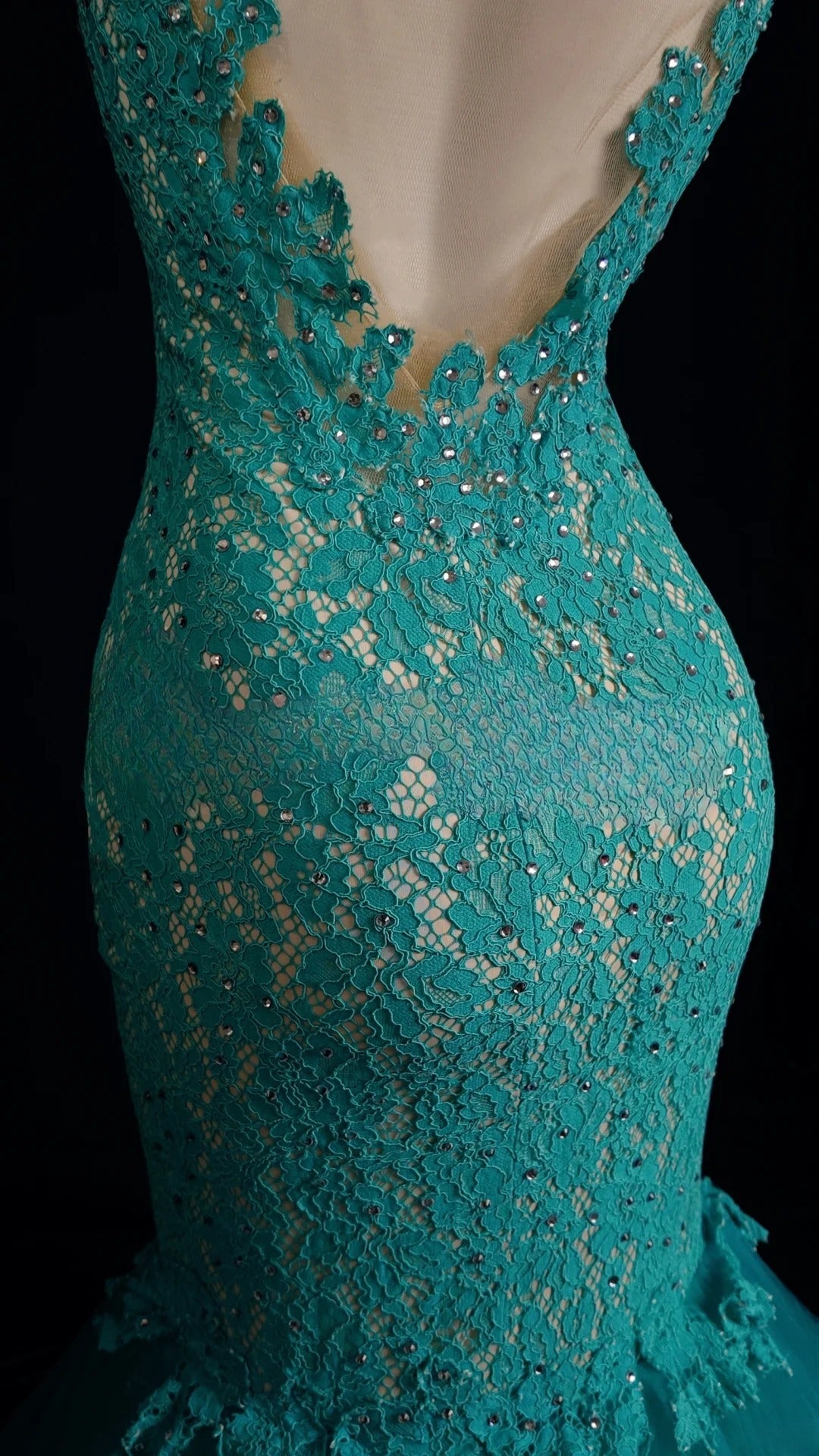 Green Prom Dress Inspo Mermaid Sweetheart Lace Modest Long Formal Party Gown RB9841