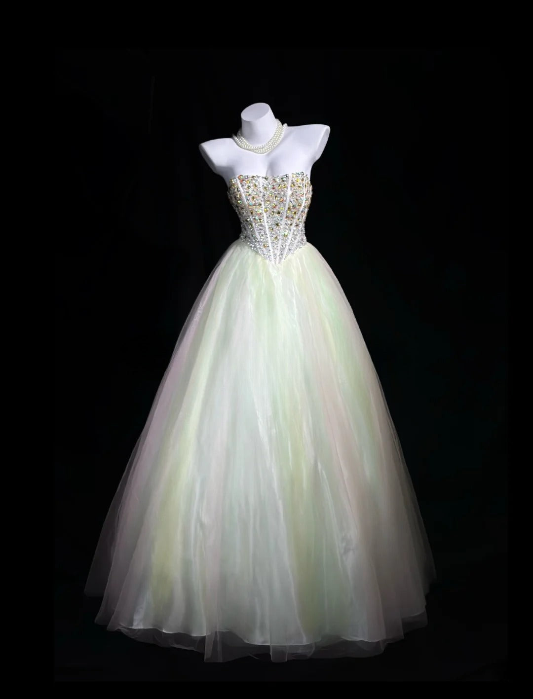Sophisticated Prom Dresses Ball Gown Strapless Yellow Pink Yellow Tulle With Beading Long Sweet 15 16 Dress Formal Outfits RB5848