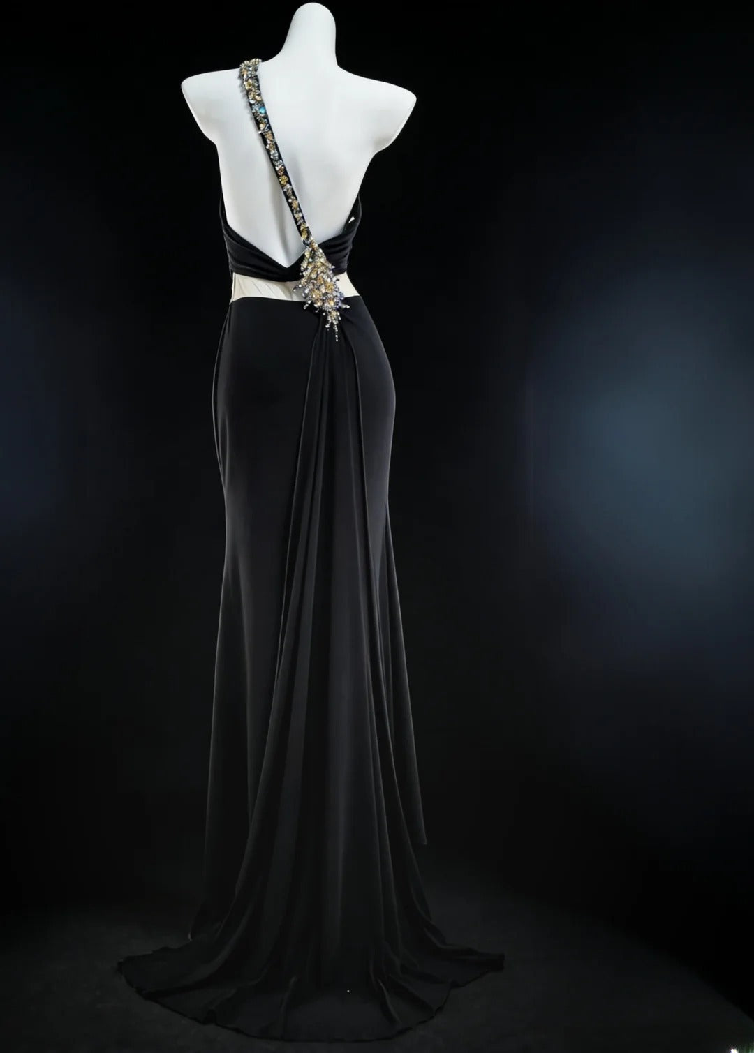 Sheath One Shoulder Black Sleeveless With Split For Women Long Prom Dresses Senior High School 21st Birthday Outfits AS040