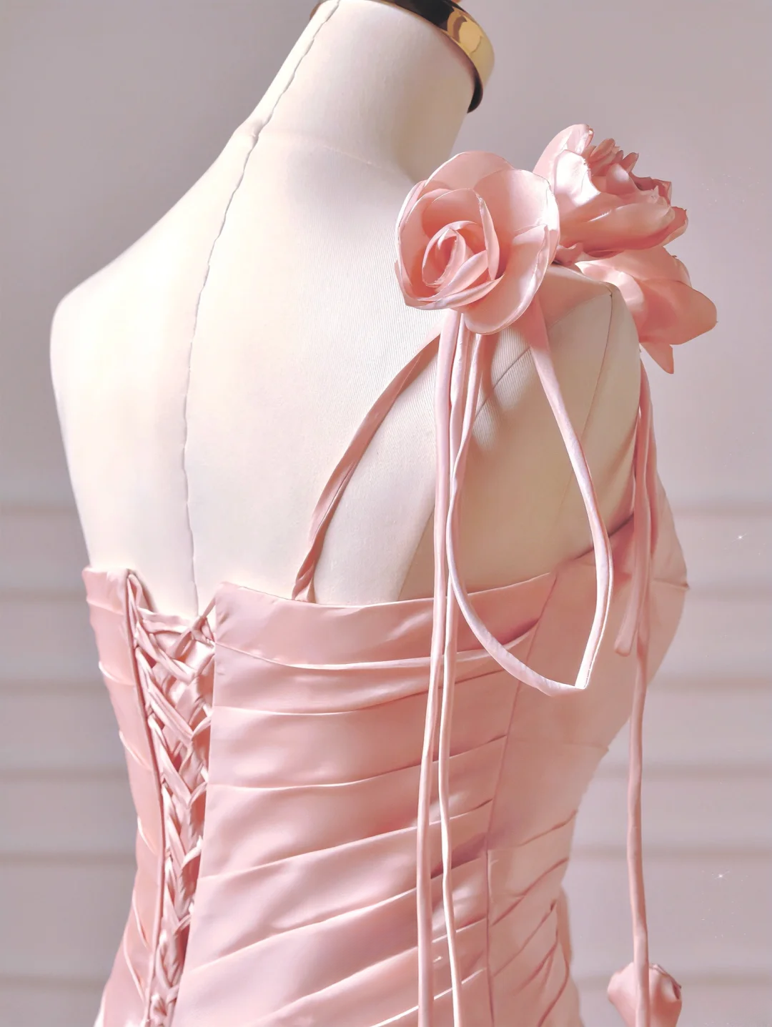 Modest Prom Dresses Aesthetic A Line One Shoulder Pink Satin Impress Long Party Formal Gown For Teens High Schools Girls AQ040