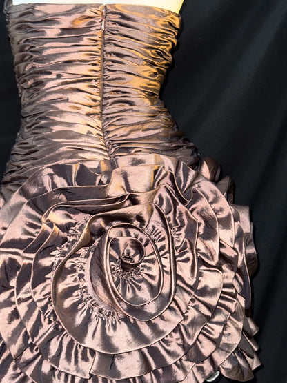Pretty Sheath Sweetehart Brown Bodycon Mini Graduation Dresses Short With Ruffled Inspo Senior Homecoming Outfits RB3445
