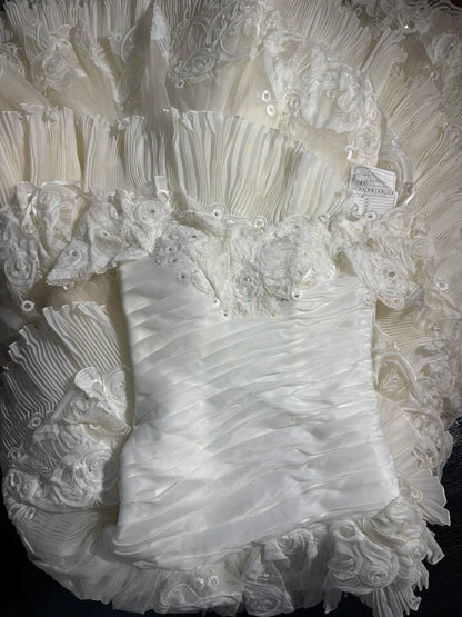 Boho Mermaid Off The Shoulder With Short Sleeves White Lace Tiered Long Vintage Fitted 1920s Wedding Dresses AS041