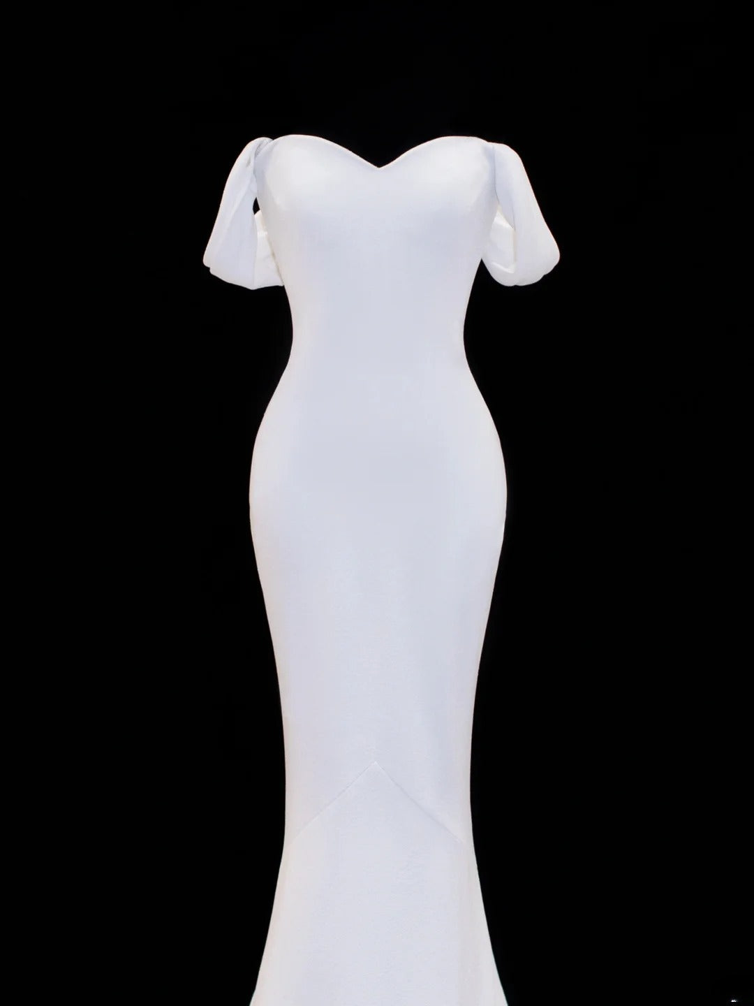 Wedding Gowns Dresses Elegant Modest for Bride Mermaid Off The Shoulder With Sleeves Satin White Petite/Plus Size Bridal Gown For Women SA042