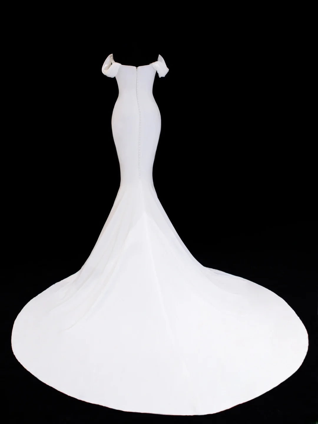 Wedding Gowns Dresses Elegant Modest for Bride Mermaid Off The Shoulder With Sleeves Satin White Petite/Plus Size Bridal Gown For Women SA042