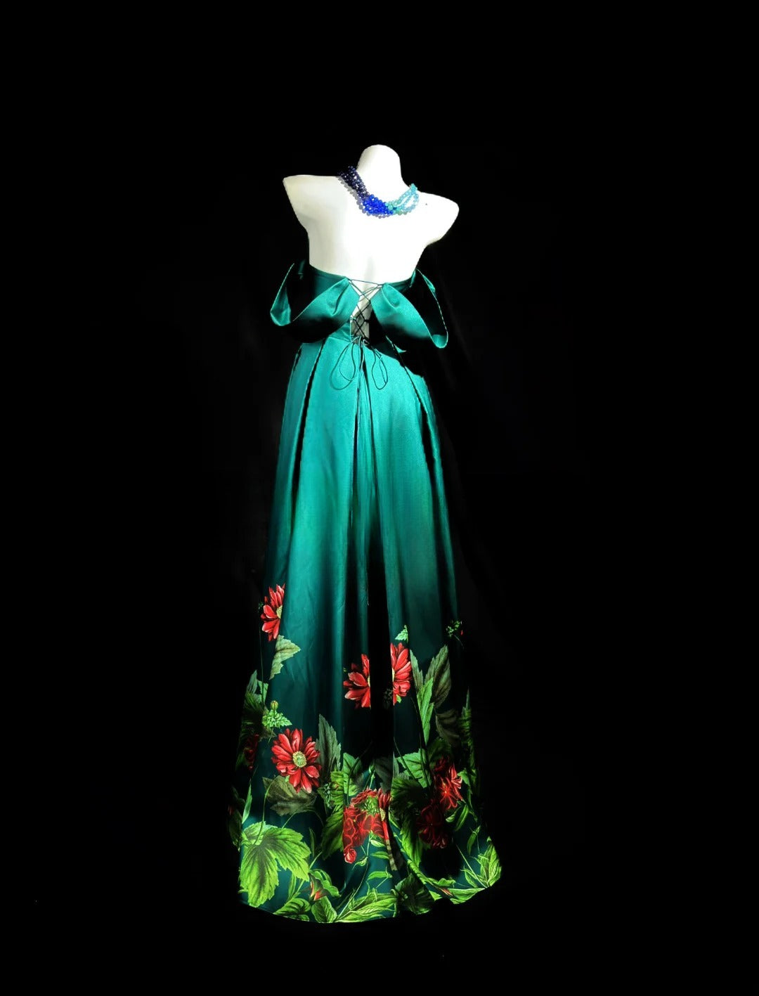 Classy Prom Dresses A Line Off The Shoulder Green Satin With Sleeves Evening Dress Formal Outfits RB5850