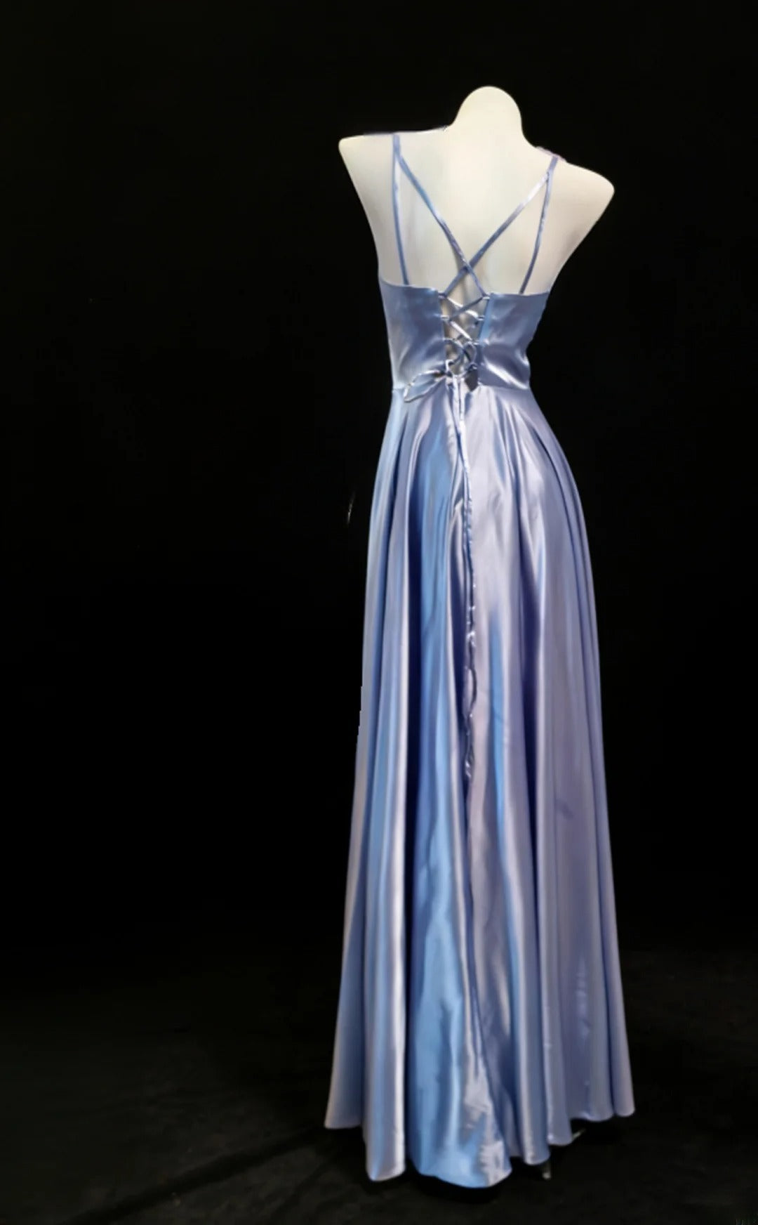 Simple A line Spaghetti Strap Lilac With Scarf For Women Long Prom Dress Birthday Gowns AS043