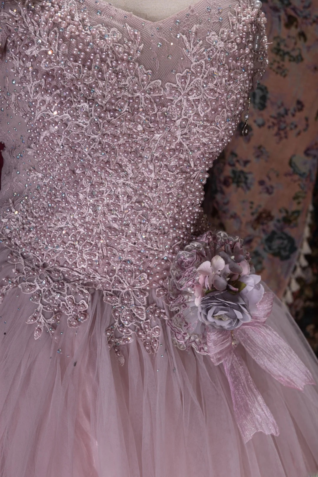 Fairytale Ball Gown Off The Shoulder Pink Tulle With Beading Long Prom Dresses Formal Outfit Evening Night Dress RB8067