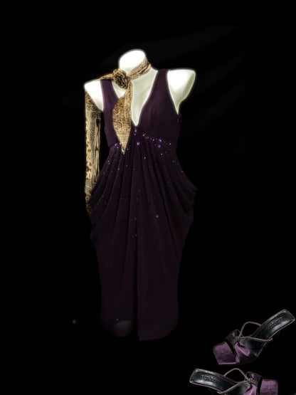 Pretty Sheath V Neck Grape Chiffon Mini Graduation Dresses Short High School Teens Inspo Senior Homecoming Outfits RB3450