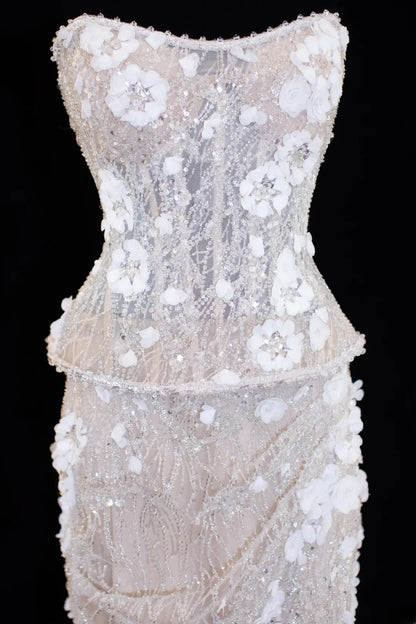Wedding Gowns Dresses Romantic Mermaid for Bride Sweetheart With Lace Sequin White Petite/Plus Size Bridal Gown For Women SA047