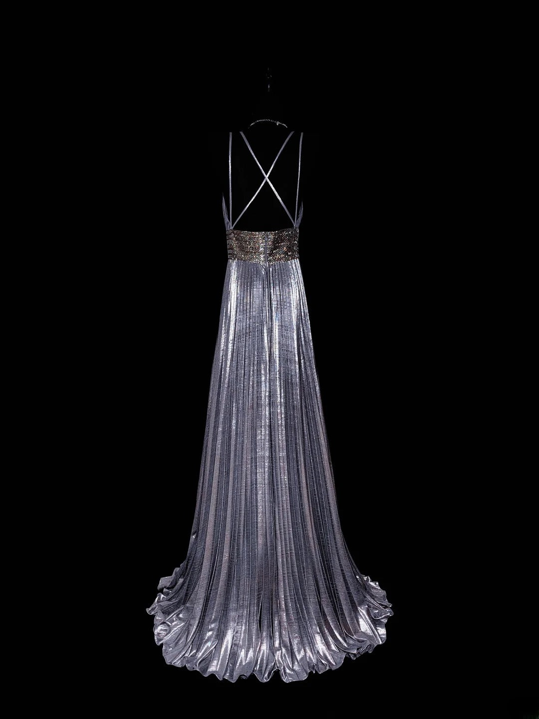 Modest A line Spaghetti Strap Gray Pleated Long Evening Dresses Inspo Senior Night Dance Prom Dress AS047