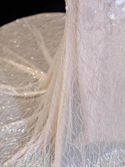 Wedding Gowns Dresses Romantic Mermaid for Bride Sweetheart With Lace Sequin White Petite/Plus Size Bridal Gown For Women SA047