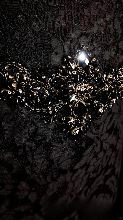 Black Prom Dress Inspo Mermaid Sweetheart Lace Modest Long Formal Party Gown RB9850