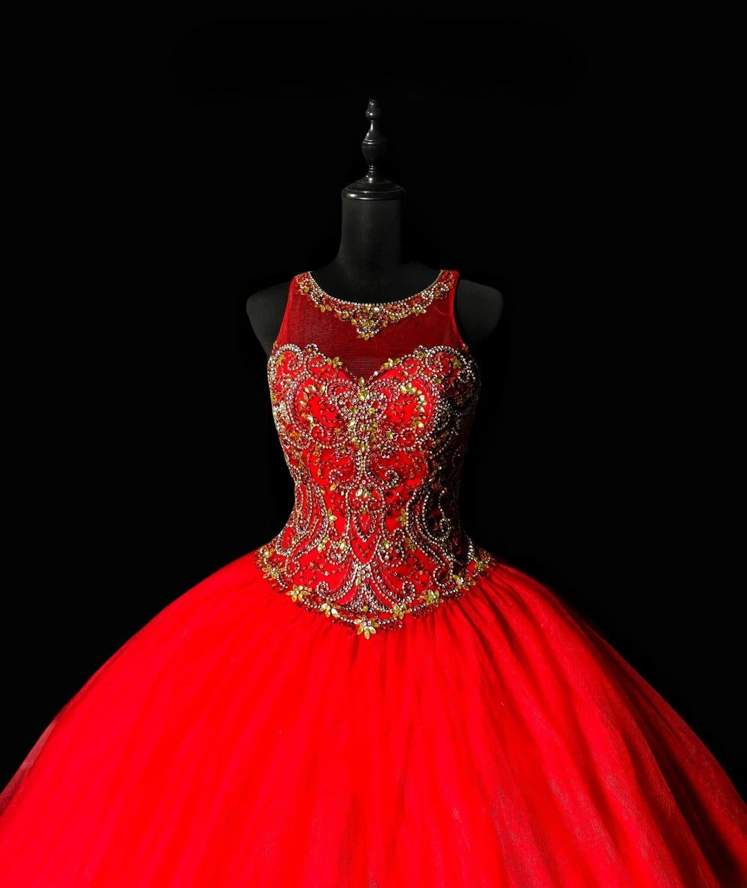 Princess Ball Gown Scoop With Gold Beading Tulle Long Quinceañera Dress Moda 2000 15 Quinceanera Dresses Ideas Sweet 16 Outfits RB6940