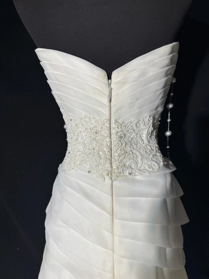 Princess Long Wedding Gowns 70s Unique Dresses Mermaid Sweetheart Bohemian Style for Bride With Lace Fitted Petite/Plus Size Bridal Dress AS048