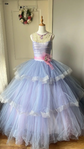 Princess Sweet 16 Dresses Long Lilac Scoop With Pearls Ball Gown Sweet Sixteen Birthday Gown RC0420