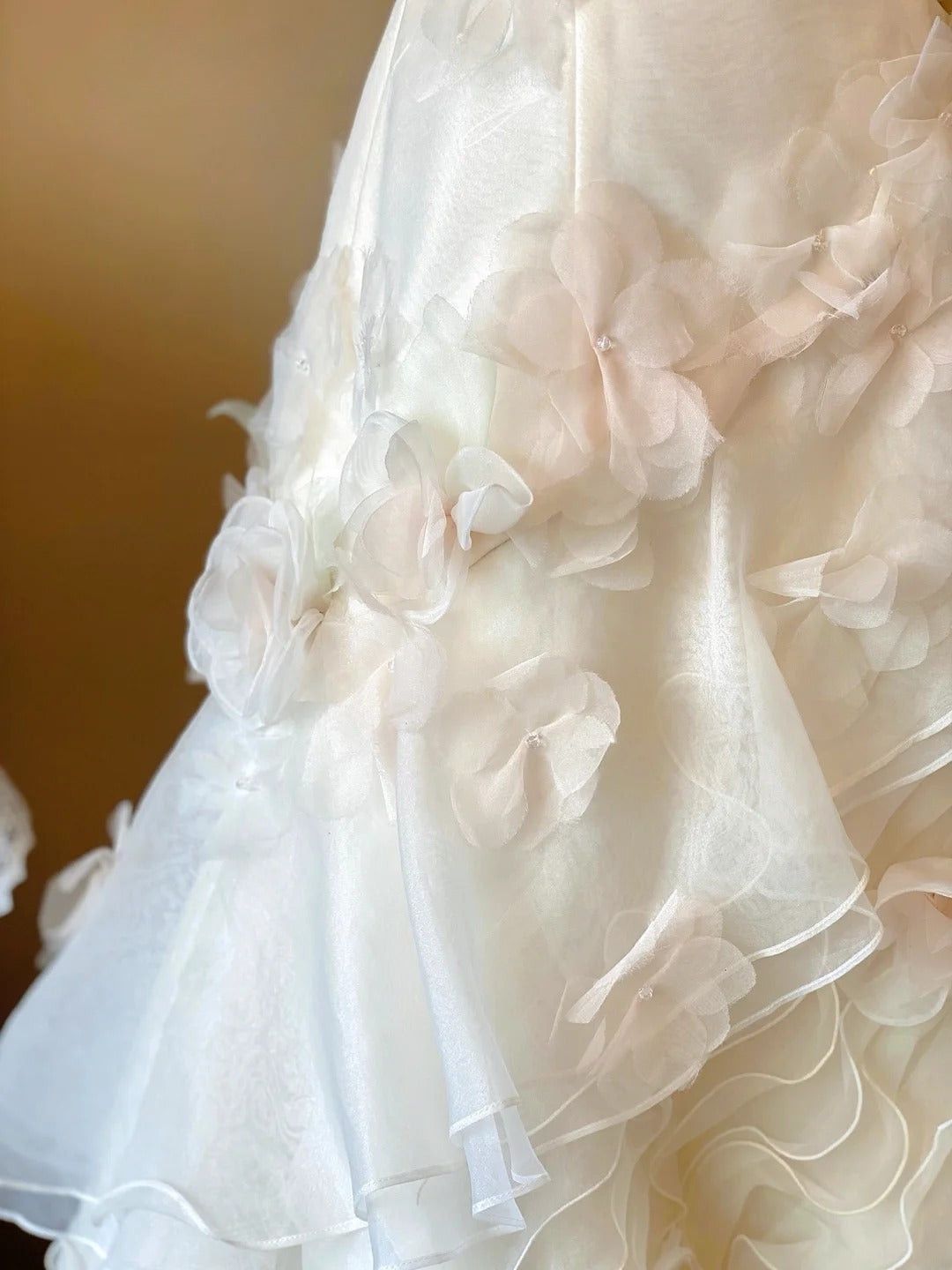 Wedding Dresses Elegant Mermaid Strapless Chiffon Bridal Gown White Floor Length for Wedding Ceremony RB9041
