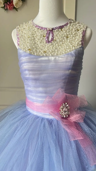 Princess Sweet 16 Dresses Long Lilac Scoop With Pearls Ball Gown Sweet Sixteen Birthday Gown RC0420