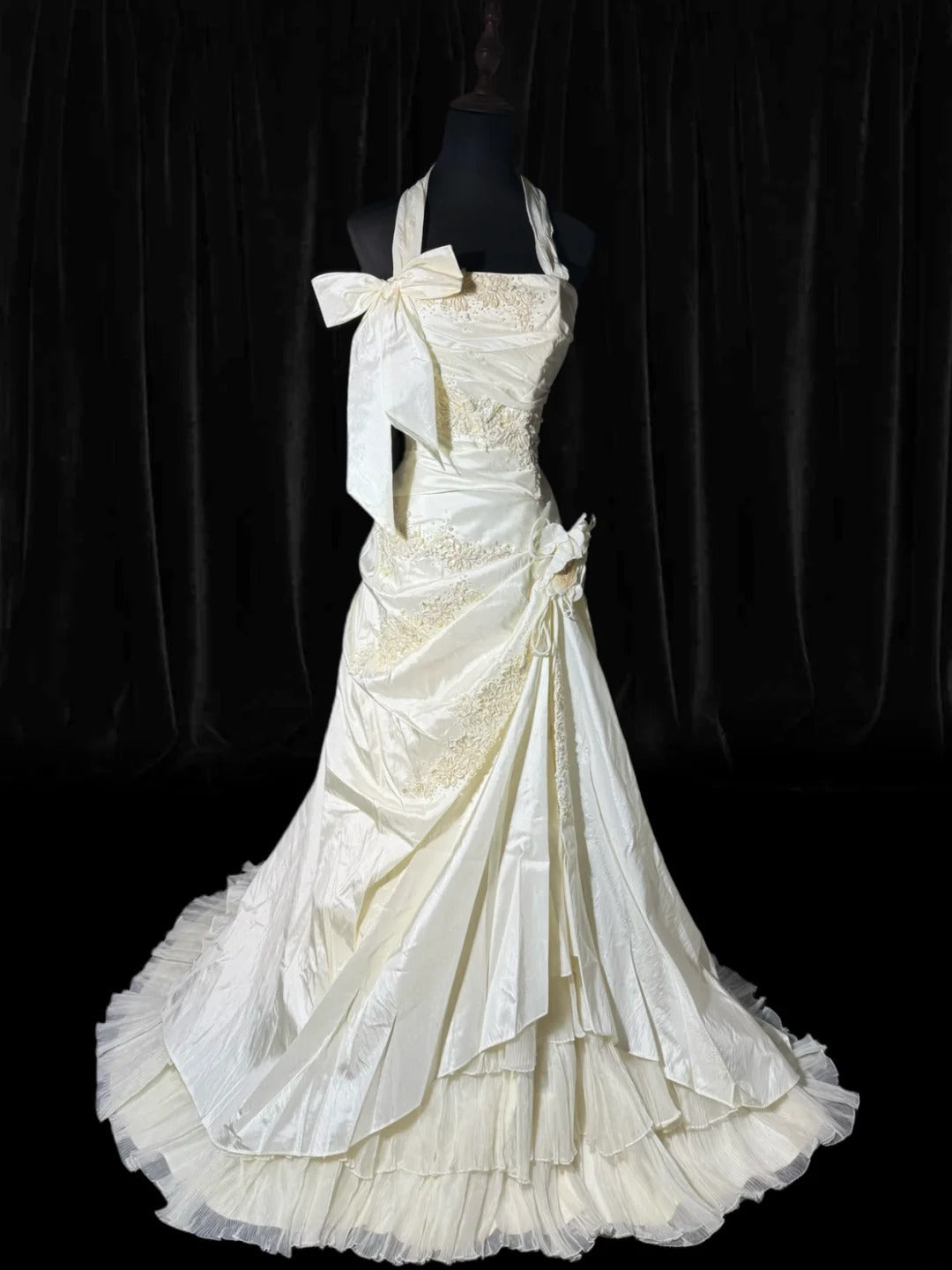 Timeless Long Wedding Gowns 70s Ideas Classy Halter Dresses Mermaid Bohemian Style for Bride With Lace Fitted Beaded Petite/Plus Size Bridal Gown AS050