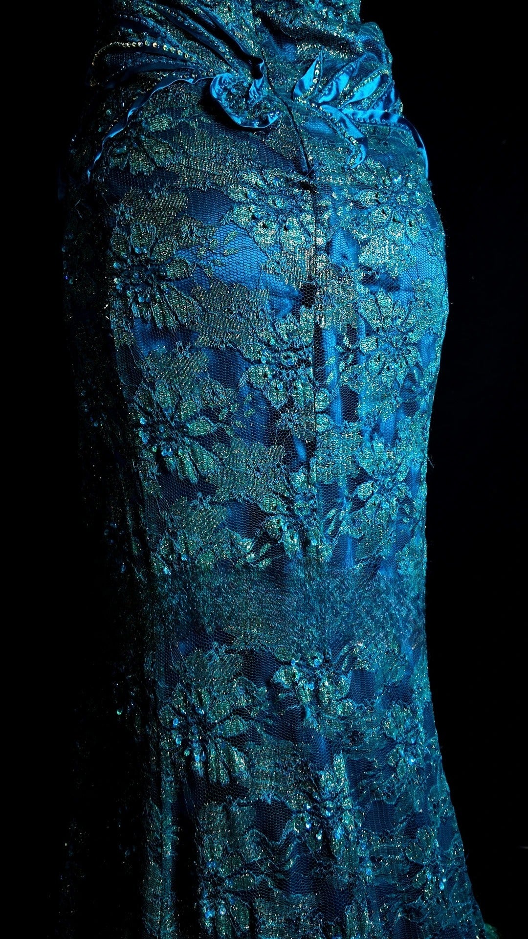 Lace Prom Dress Inspo Mermaid Sweetheart Blue Lace Modest With Beading Formal Party Gown RB9852