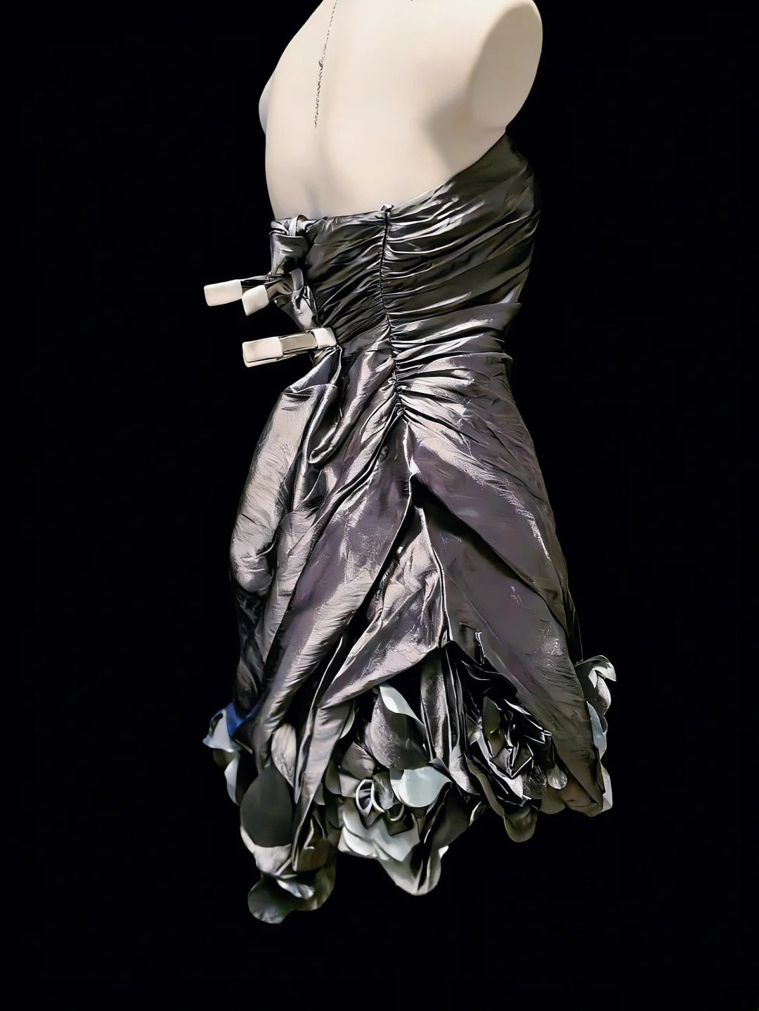 Vintage Sheath Strapless Grey Taffeta Hoco Gowns Short Birthday Dress Homecoming Dresses Hoco Gown AS051