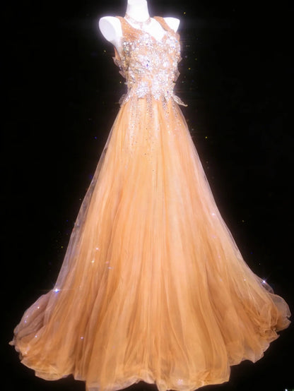 Retro Classy Ball Gown Sweetheart Orange Tulle Sleeveless For Women Long Prom Dresses Senior High School 21st Birthday Outfits AS052