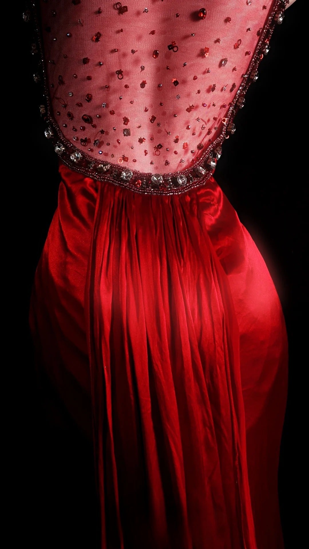 Red Prom Dress Mermaid Backless Spaghetti Straps Modest Floor Length Formal Party Gown RB9854