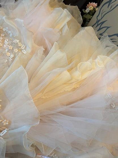 Elegant Ball Gown Spaghetti Straps Pink Tulle With Tiered Layers Long Quince Dress Quinceanera Dresses Formal Birthday Outfits RB8077