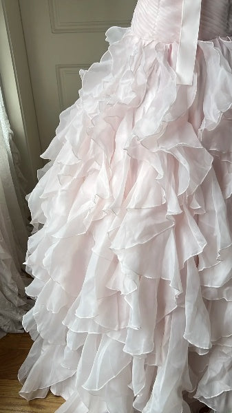 Princess Sweet 16 Dresses Long Sweetheart Pink With Tiered Layers Ball Gown Sweet Sixteen Party Birthday Gown RC0424