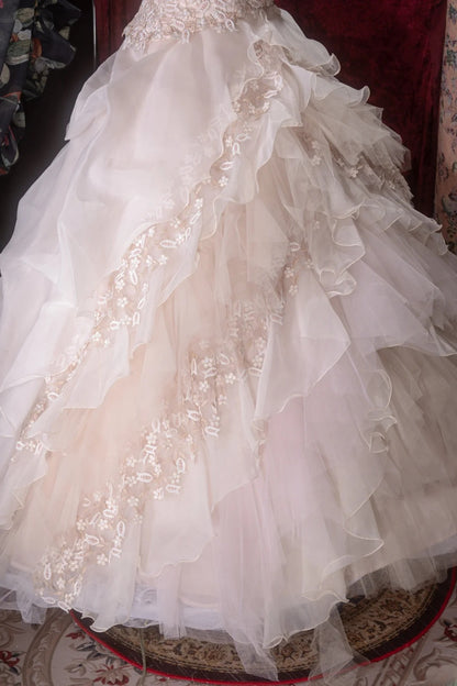Elegant Ball Gown Spaghetti Straps Pink Tulle With Tiered Layers Long Quince Dress Quinceanera Dresses Formal Birthday Outfits RB8077