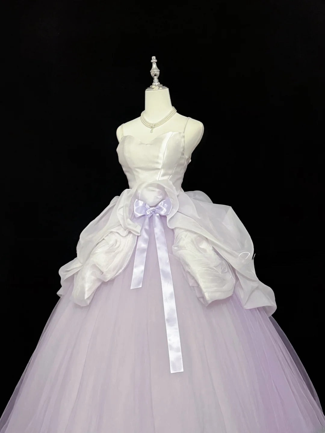 Sweet Ball Gown Spaghetti Straps Lilac Tulle With Bow Quince Dress Voluminous Sweet 16 Sweet Sixteen Outfits Vestido de RB7426
