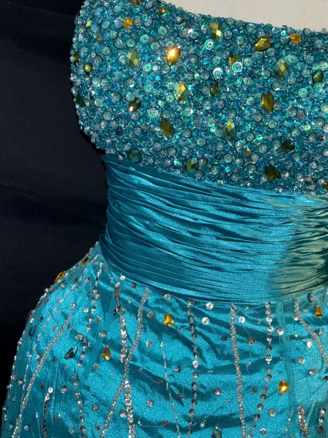 Elegant Sheath Strapless Blue Sequin Party Dress Short Mini 15th Birthday Dresses Hoco Outfits RB3458