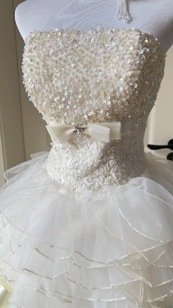 Dream Sweet 16 Dresses Long Strapless With Pearls Layers Ball Gown Sweet Sixteen Party Birthday Gown RC0427