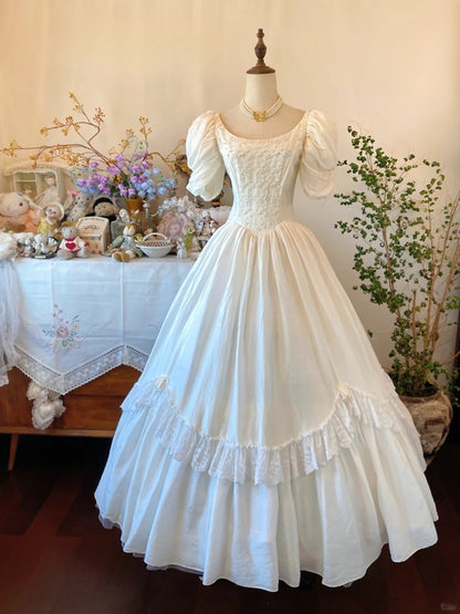 Wedding Dresses Elegant Ball Gown Square Neck With Sleeves Bridal Gown Floor Length for Wedding Ceremony RB9045
