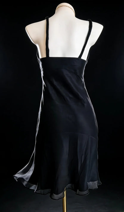 Vintage A Line Spaghetti Strap Little Black Dress Hoco Gowns Short Homecoming Dresses Hoco Gown AS058