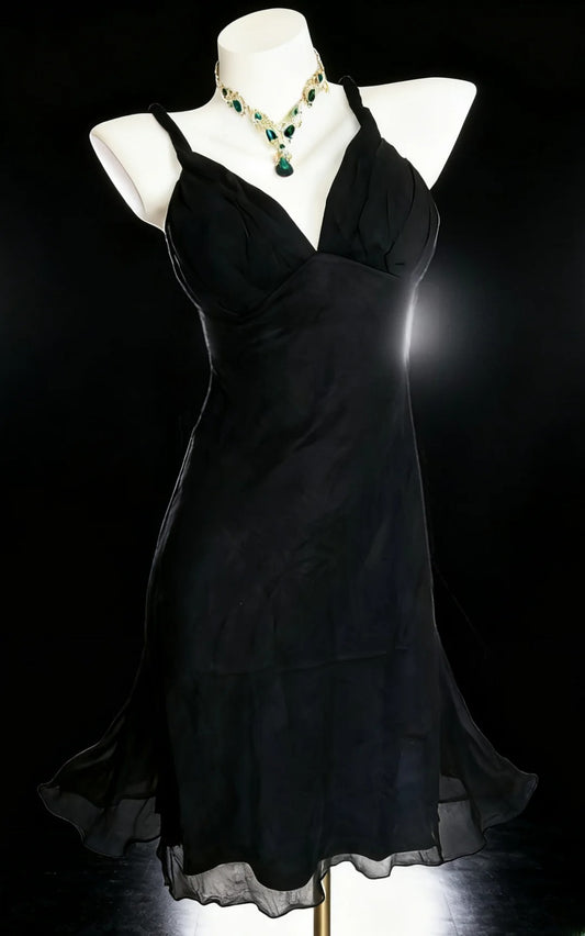 Vintage A Line Spaghetti Strap Little Black Dress Hoco Gowns Short Homecoming Dresses Hoco Gown AS058