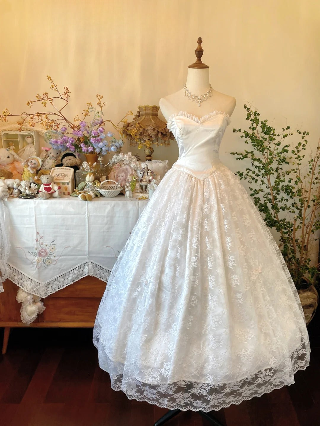 Wedding Dresses Elegant Ball Gown Sweetheart White Lace Bridal Gown Floor Length for Wedding Ceremony RB9046