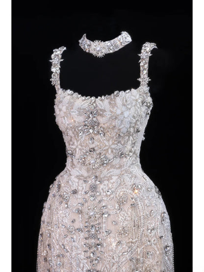 Wedding Gowns Dresses Elegant A Line Square Neck With Beadings Short Petite/Plus Size Bridal Gowns For Women SA061