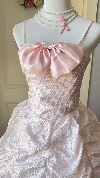 Sweet 15 Quinceanera Dress Ball Gown Spaghetti Straps Pink Satin With Fold Long 15th Birthday Gown RC0432