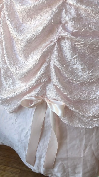 Sweet 15 Quinceanera Dress Ball Gown Spaghetti Straps Pink Satin With Fold Long 15th Birthday Gown RC0432