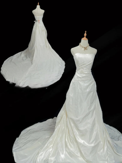 Vintage Princess Wedding Dress Mermaid Strapless White Brides Gown Bridal Dress Long Wedding Dresses RB5777