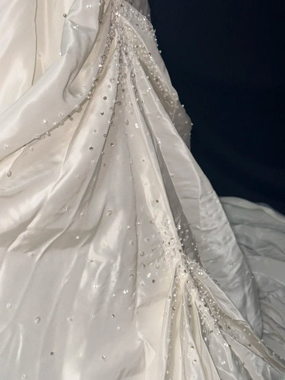 Vintage Princess Wedding Dress Mermaid Strapless White Brides Gown Bridal Dress Long Wedding Dresses RB5777