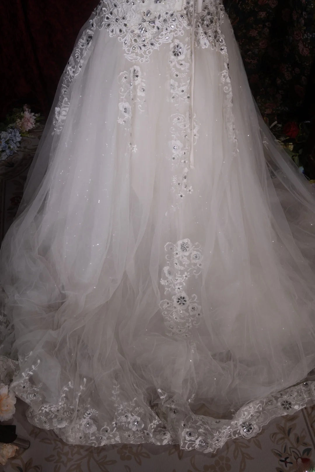 Elegant Mermaid Sweetheart White Tulle With Lace Long Prom Dresses Formal Outfit Evening Night Dress RB8086