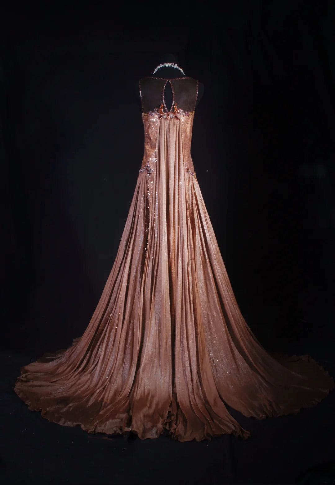 Women's Cocktail Party Gowns 90s Mermaid Brown V Neck Satin With Beads Long Graduation Dinner Outfits Prom Dresses AS064