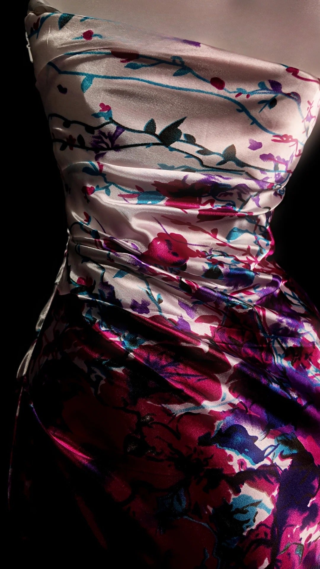 Floral Prom Dress Inspo Mermaid Strapless Satin Modest Long Formal Party Gown RB9865