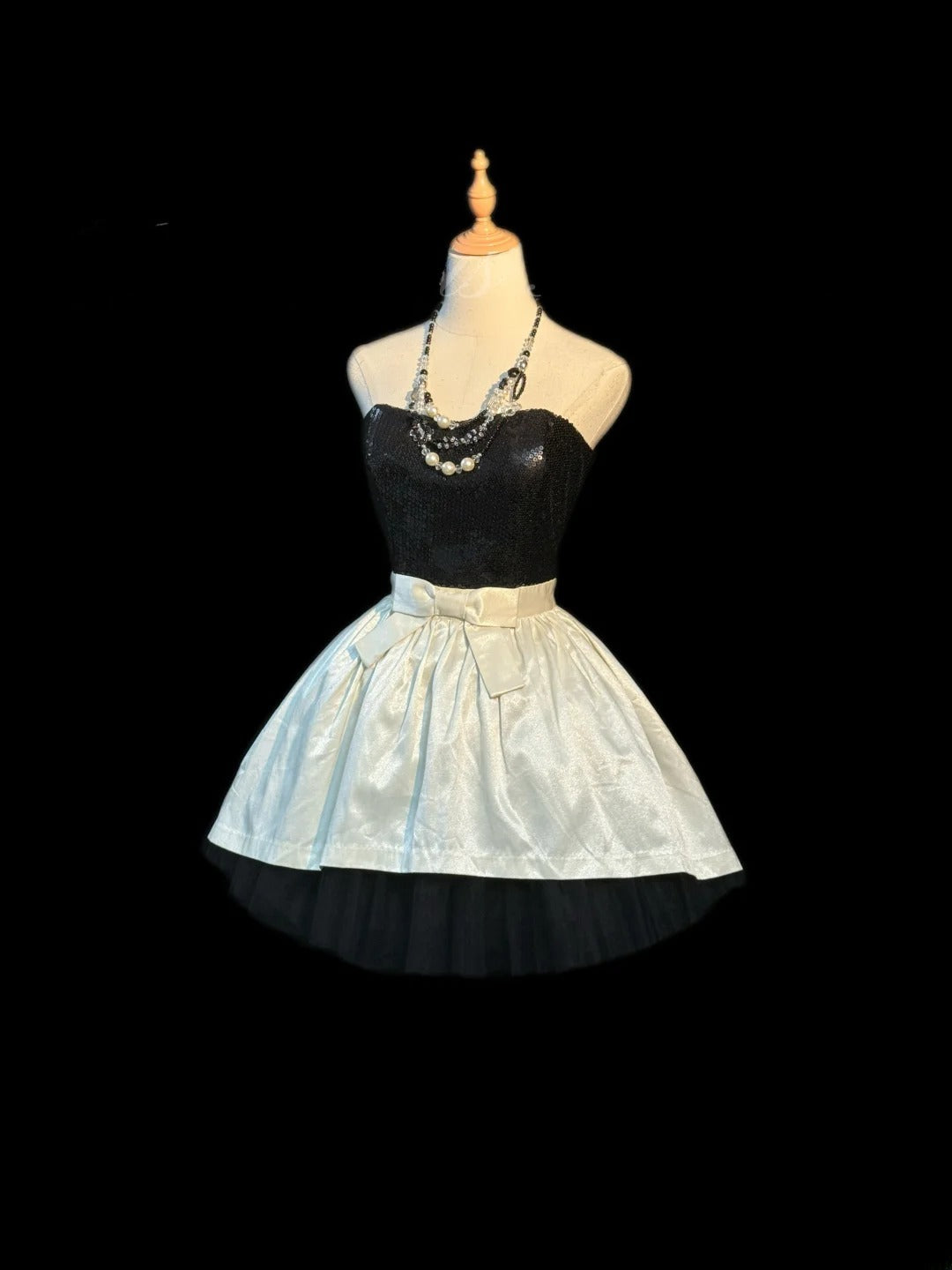 Elegant Ball Gown Strapless Black Sequin Party Dress Short Mini 18th Birthday Dresses Hoco Outfits RB3465