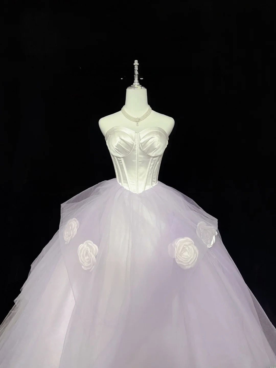 Pretty Ball Gown Sweetheart Lilac Tulle With Flowers Quince Dress Voluminous Sweet 16 Sweet Sixteen Outfits Vestido de 15 RB7438