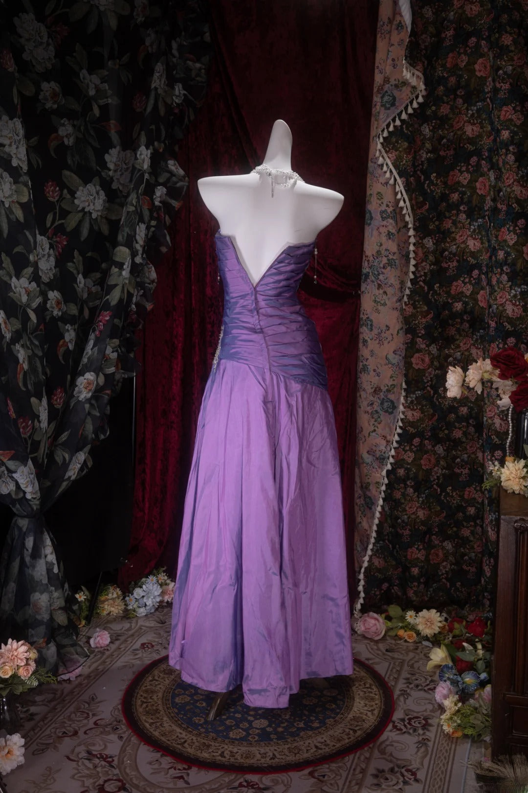 Elegant Mermaid Sweetheart Purple Taffeta With Ruffled Long Prom Dresses Formal Outfit Evening Night Dress RB8091