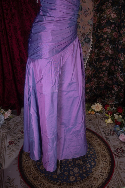 Elegant Mermaid Sweetheart Purple Taffeta With Ruffled Long Prom Dresses Formal Outfit Evening Night Dress RB8091