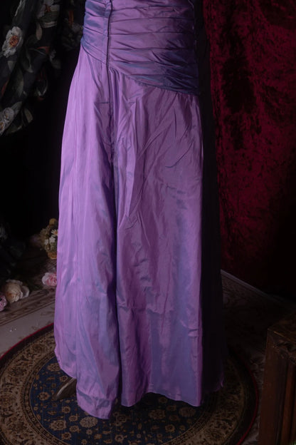 Elegant Mermaid Sweetheart Purple Taffeta With Ruffled Long Prom Dresses Formal Outfit Evening Night Dress RB8091