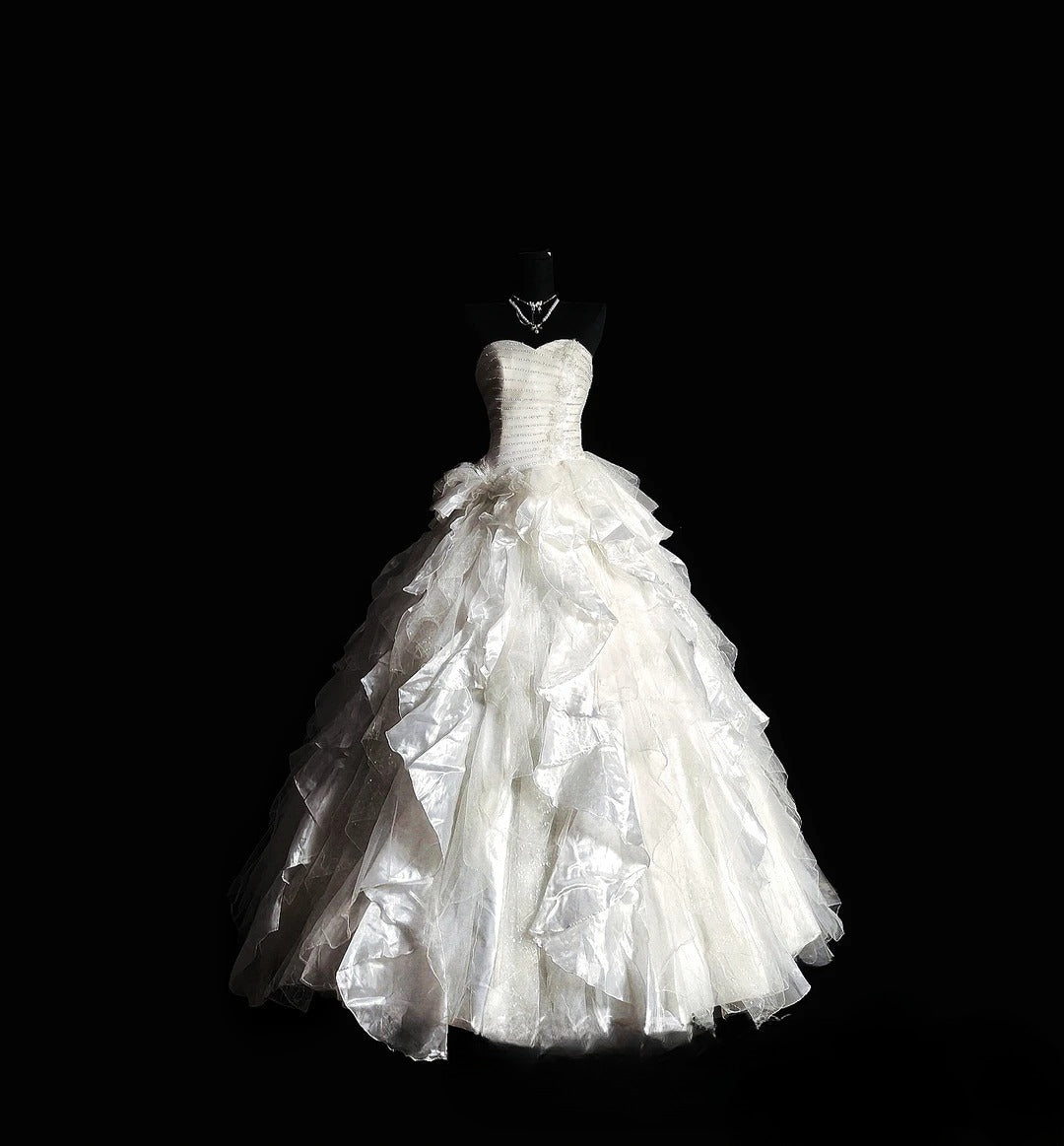 Princess Ball Gown Sweetheart White With Ruffled Long Quinceañera Dress Moda 2000 15 Quinceanera Dresses Ideas Sweet 16 Outfit RB6955